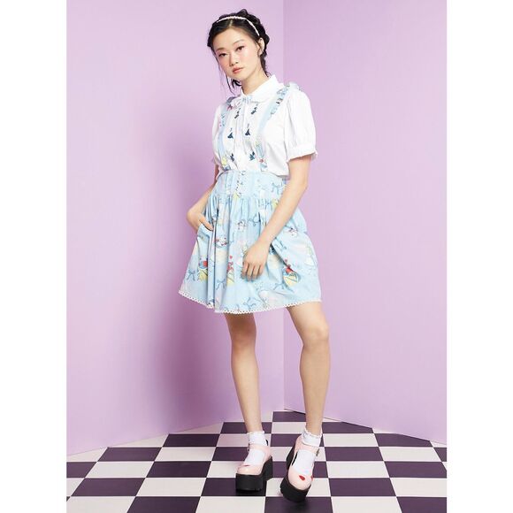 Disney Alice In Wonderland Baby Blue Suspender Skirt Size M, L, XL - Picture 3 of 4